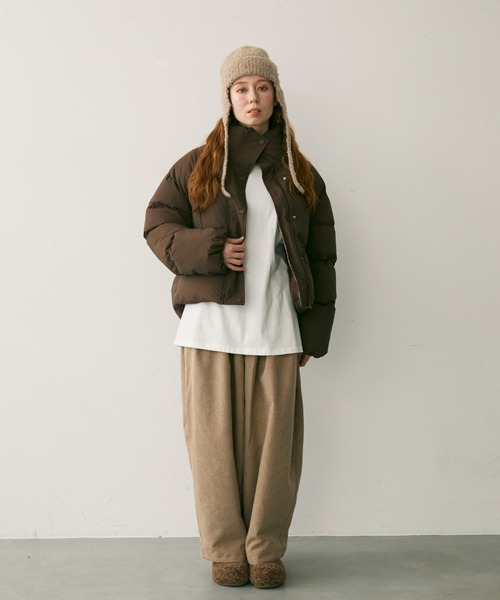 Crisp(クリスプ)の「ダブルタックチェックカーブパンツ(その他パンツ・レディース・ブラック/ブラウン・FREE)」の14枚目の写真