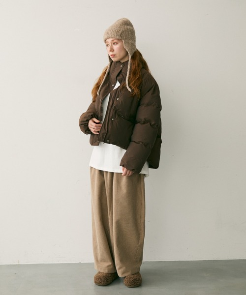 Crisp(クリスプ)の「ダブルタックチェックカーブパンツ(その他パンツ・レディース・ブラック/ブラウン・FREE)」の15枚目の写真