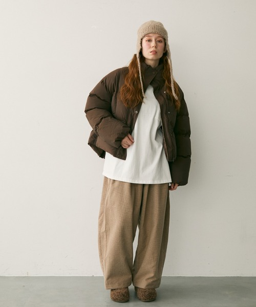 Crisp(クリスプ)の「ダブルタックチェックカーブパンツ(その他パンツ・レディース・ブラック/ブラウン・FREE)」の18枚目の写真