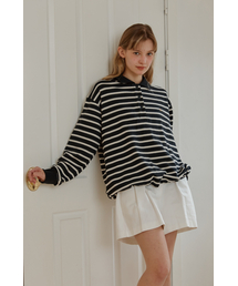 ANC STRIPE STRING RUGBY SWEATSHIRTS_BLACK
