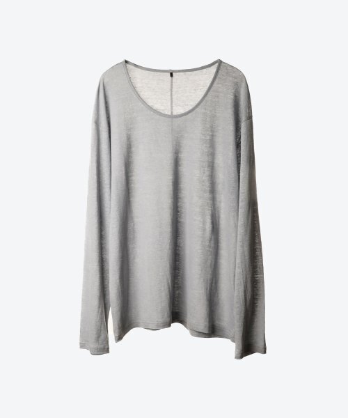 UNTAGE（アンテージ）の「UネックリネンスラブTシャツ[グレー(ユニセックス)]_UTT-ST53（Tシャツ/カットソー・レディース・その他・FREE）」の4枚目の写真