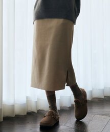 リブスリットバンディングスカート - クリーム