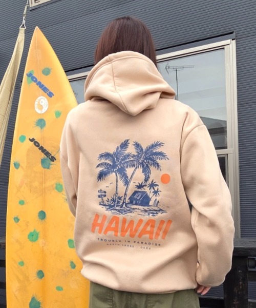 Loco Ocean(ロコオーシャン)の「HAWAIIバックプリントパーカー(パーカー・レディース・クリーム・M/L)」の1枚目の写真
