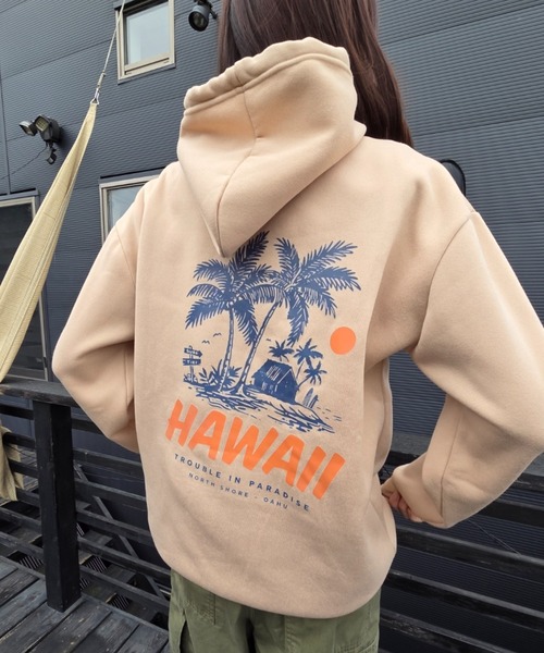 Loco Ocean(ロコオーシャン)の「HAWAIIバックプリントパーカー(パーカー・レディース・クリーム・M/L)」の5枚目の写真