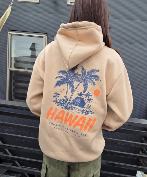 Loco Ocean(ロコオーシャン)の「HAWAIIバックプリントパーカー(パーカー・レディース・クリーム・M/L)」の6枚目の写真