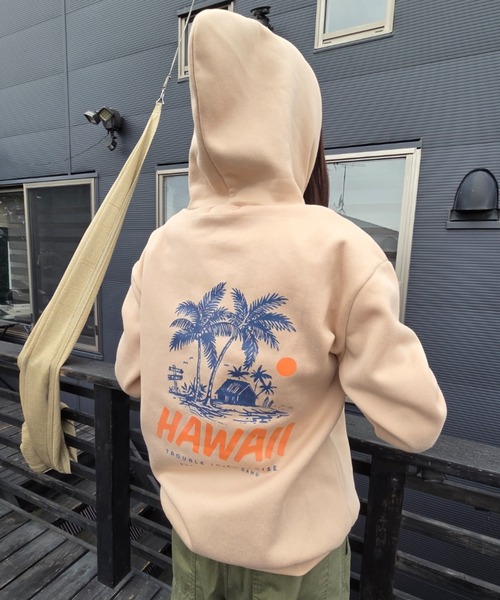Loco Ocean(ロコオーシャン)の「HAWAIIバックプリントパーカー(パーカー・レディース・クリーム・M/L)」の7枚目の写真