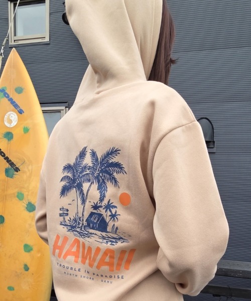 Loco Ocean(ロコオーシャン)の「HAWAIIバックプリントパーカー(パーカー・レディース・クリーム・M/L)」の9枚目の写真