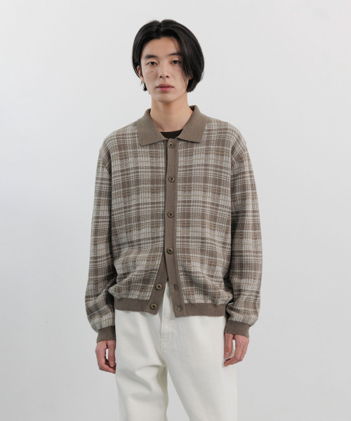 BLANKROOM(ブランクルーム)の「チェックパターンカーディガン_BEIGE(カーディガン/ボレロ・メンズ・その他・1/2/3)」の4枚目の写真