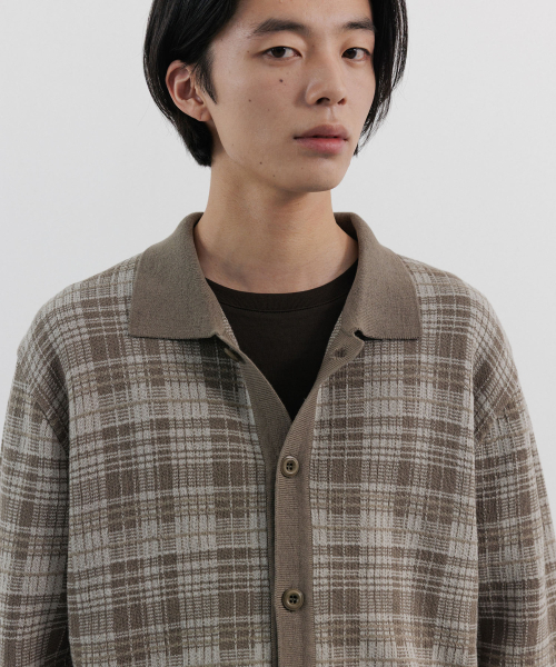 BLANKROOM(ブランクルーム)の「チェックパターンカーディガン_BEIGE(カーディガン/ボレロ・メンズ・その他・1/2/3)」の5枚目の写真