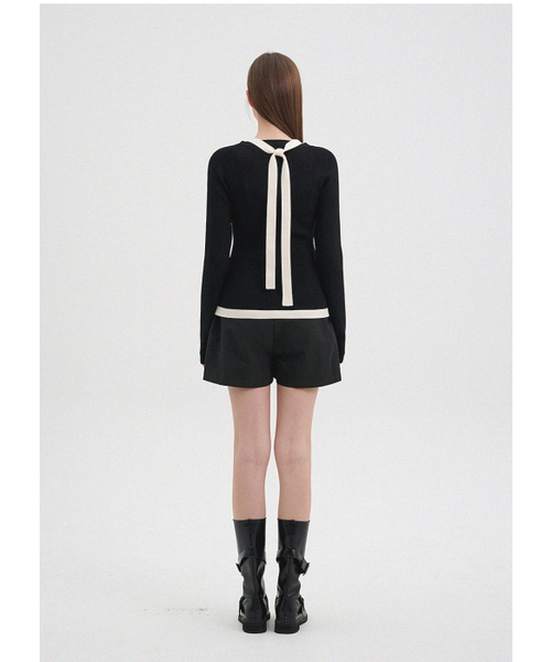 MICANE(ミケーネ)の「シェリー レイヤードストラップニット(ニット/セーター・レディース・ライトグレー/ブラック・SMALL/MEDIUM/LARGE/X-LARGE)」の6枚目の写真