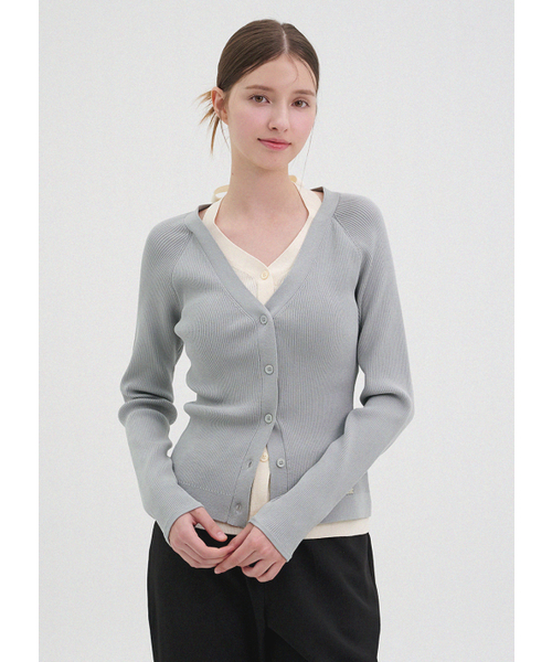 MICANE(ミケーネ)の「シェリー レイヤードストラップニット(ニット/セーター・レディース・ライトグレー/ブラック・SMALL/MEDIUM/LARGE/X-LARGE)」の7枚目の写真