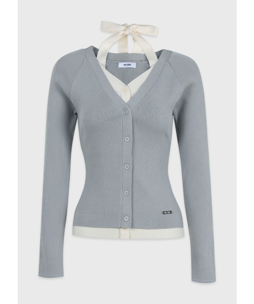 MICANE(ミケーネ)の「シェリー レイヤードストラップニット(ニット/セーター・レディース・ライトグレー/ブラック・SMALL/MEDIUM/LARGE/X-LARGE)」の11枚目の写真