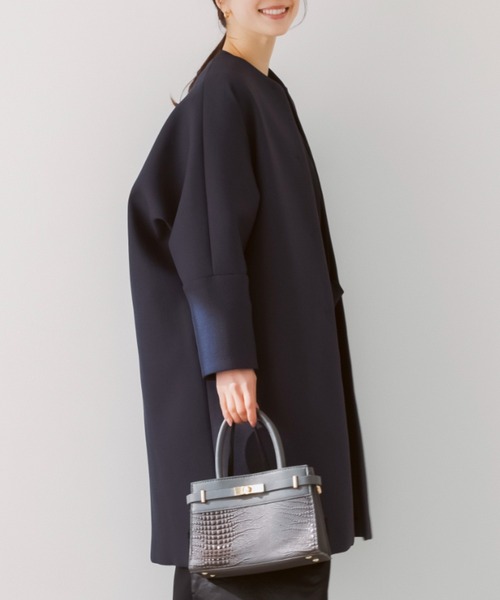 SONO/ソーノ】【SONO NAVY/ソーノネイビー】ﾏｼｭﾏﾛﾎｲｯﾌﾟｺｰﾄ（ノーカラー