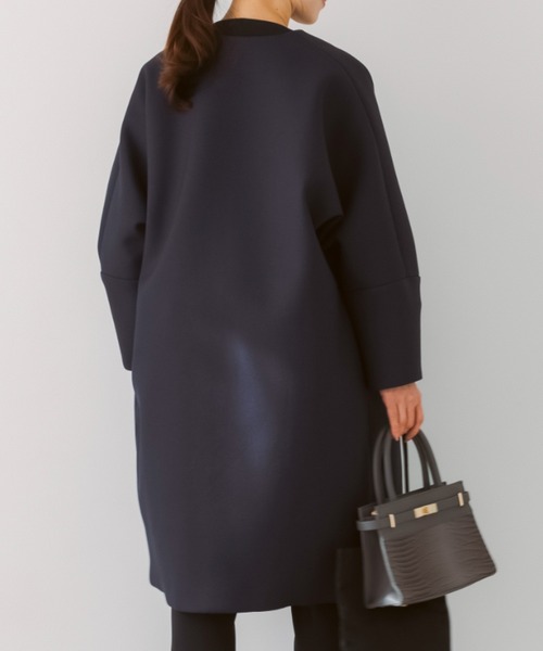 SONO/ソーノ】【SONO NAVY/ソーノネイビー】ﾏｼｭﾏﾛﾎｲｯﾌﾟｺｰﾄ（ノーカラー