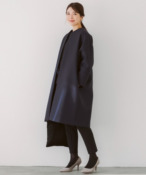 SONO/ソーノ】【SONO NAVY/ソーノネイビー】ﾏｼｭﾏﾛﾎｲｯﾌﾟｺｰﾄ（ノーカラー