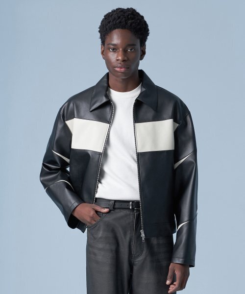 SPERONE(スペロネ)の「スリットレザージャケット(ブラック)(ライダースジャケット・メンズ・その他・MEDIUM/LARGE/X-LARGE)」の1枚目の写真