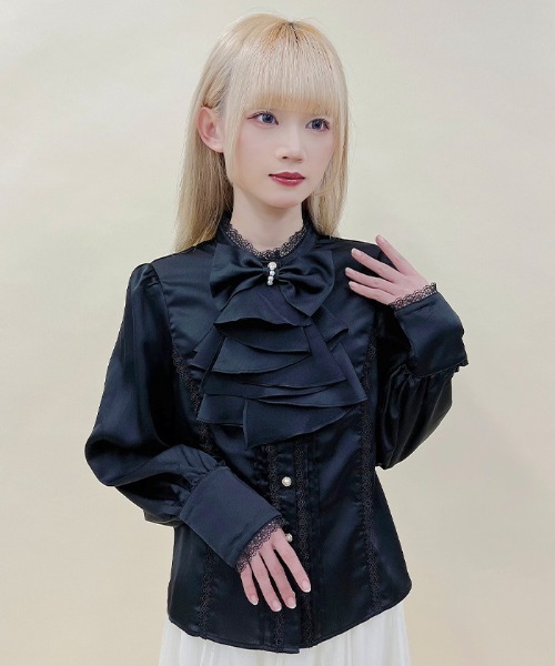 ジャボブローチ付きブラウス（シャツ/ブラウス）｜Chalmiere（シャ