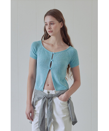 OFF-SHOULDER BUTTON UP CARDIGAN (LIGHT BLUE)