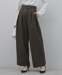 エステルツイルレザーパイピングカーブパンツ