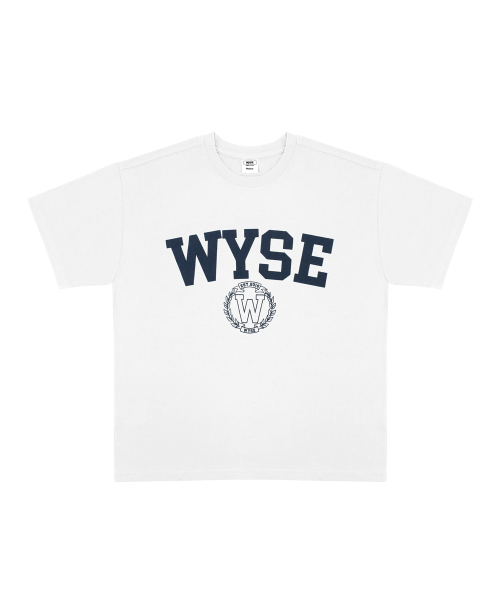 WYSE(ワイズ)の「カレッジエンブレムTシャツ (ホワイト)(Tシャツ/カットソー・レディース・その他・LARGE/MEDIUM)」の1枚目の写真