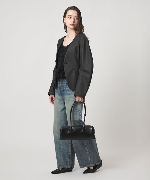 ASTRAET（アストラット）の「＜ASTRAET＞コットン シェイプ ノーカラージャケット（ノーカラージャケット・レディース・ブラック・FREE）」の5枚目の写真