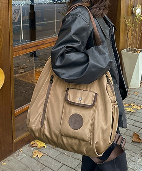 Miniministore(ミニミニストア)の「ナイロンリュック ショルダートートバッグ(バックパック/リュック・レディース・ブラック/ベージュ/グレー・FREE)」の8枚目の写真