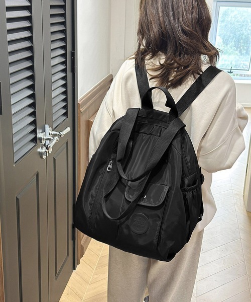 Miniministore(ミニミニストア)の「ナイロンリュック ショルダートートバッグ(バックパック/リュック・レディース・ブラック/ベージュ/グレー・FREE)」の12枚目の写真