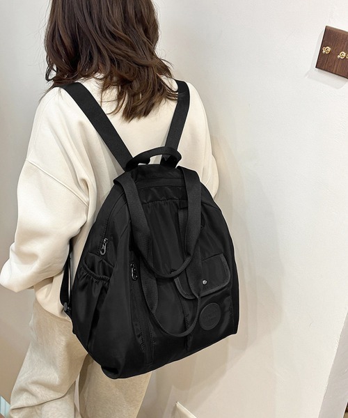 Miniministore(ミニミニストア)の「ナイロンリュック ショルダートートバッグ(バックパック/リュック・レディース・ブラック/ベージュ/グレー・FREE)」の13枚目の写真
