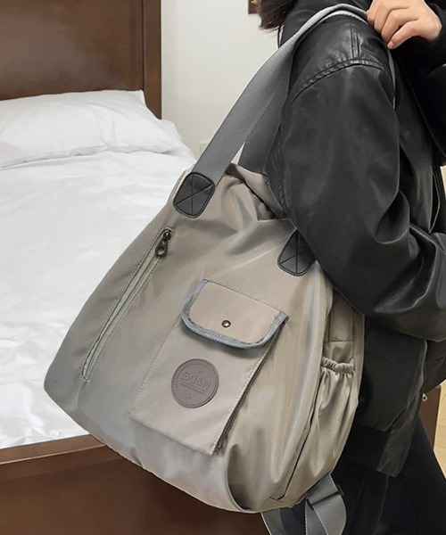 Miniministore(ミニミニストア)の「ナイロンリュック ショルダートートバッグ(バックパック/リュック・レディース・ブラック/ベージュ/グレー・FREE)」の18枚目の写真