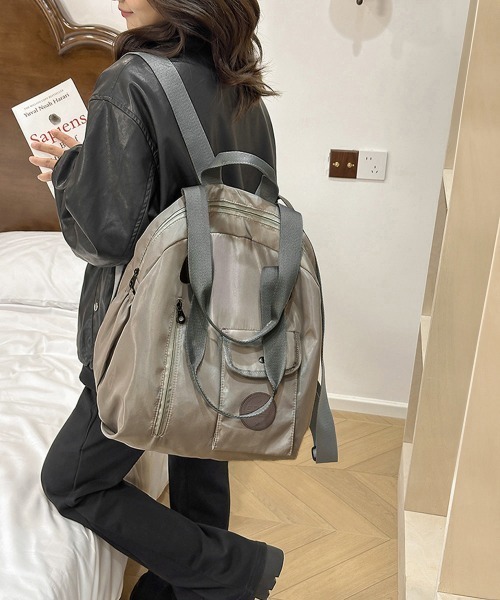 Miniministore(ミニミニストア)の「ナイロンリュック ショルダートートバッグ(バックパック/リュック・レディース・ブラック/ベージュ/グレー・FREE)」の19枚目の写真