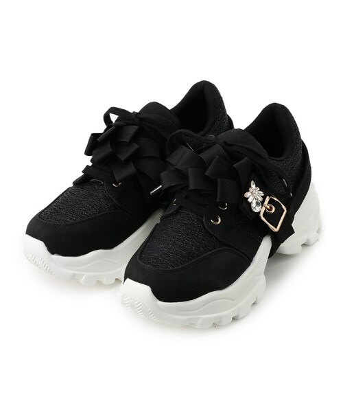 ESPERANZA（エスペランサ）の「ツインリボンベルト付きラメスニーカー（スニーカー・レディース・ホワイト系9/ブラック系8/ベージュ系8・LL/M/L/S）」の15枚目の写真