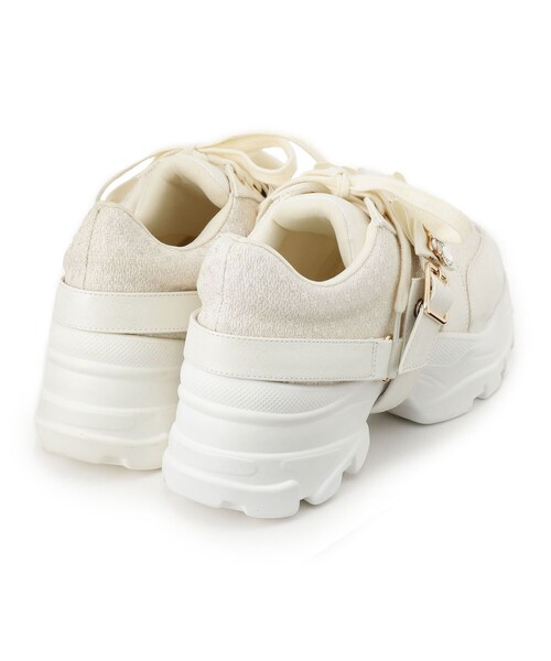 ESPERANZA（エスペランサ）の「ツインリボンベルト付きラメスニーカー（スニーカー・レディース・ホワイト系9/ブラック系8/ベージュ系8・LL/M/L/S）」の20枚目の写真