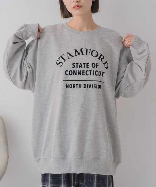 RETRO GIRL（レトロガール）の「フロッキープリントトレーナー（スウェット・レディース・ライトグレー/レッド/ブルー・FREE）」の2枚目の写真