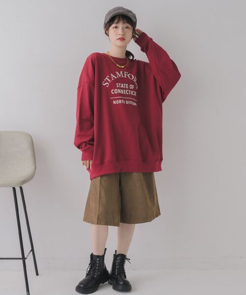 RETRO GIRL（レトロガール）の「フロッキープリントトレーナー（スウェット・レディース・ライトグレー/レッド/ブルー・FREE）」の6枚目の写真