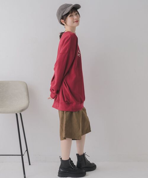 RETRO GIRL（レトロガール）の「フロッキープリントトレーナー（スウェット・レディース・ライトグレー/レッド/ブルー・FREE）」の7枚目の写真