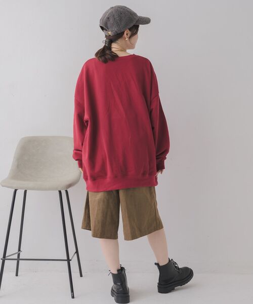 RETRO GIRL（レトロガール）の「フロッキープリントトレーナー（スウェット・レディース・ライトグレー/レッド/ブルー・FREE）」の8枚目の写真