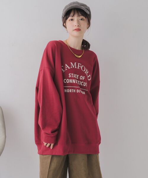 RETRO GIRL（レトロガール）の「フロッキープリントトレーナー（スウェット・レディース・ライトグレー/レッド/ブルー・FREE）」の10枚目の写真