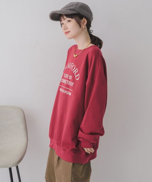 RETRO GIRL（レトロガール）の「フロッキープリントトレーナー（スウェット・レディース・ライトグレー/レッド/ブルー・FREE）」の13枚目の写真