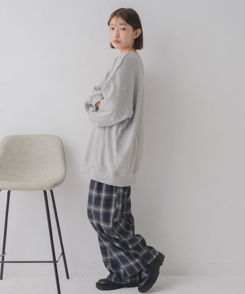 RETRO GIRL（レトロガール）の「フロッキープリントトレーナー（スウェット・レディース・ライトグレー/レッド/ブルー・FREE）」の17枚目の写真