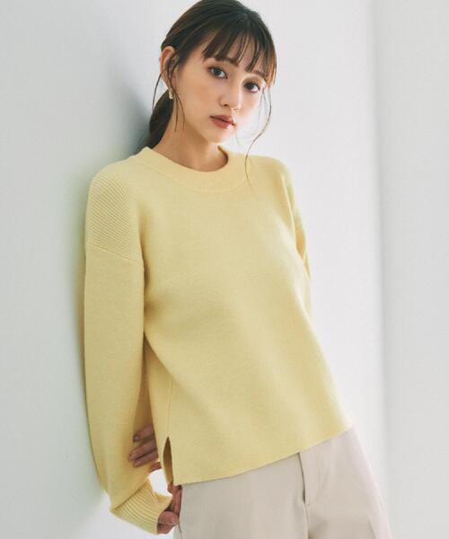 index（インデックス）の「モックネックボクシーラメニット【洗濯機OK】《7col》（ニット/セーター・レディース・ブラック/オフホワイト/グレー/ライトイエロー系/ブルー系5/パープル/ピンク系1・36/38/40/42）」の8枚目の写真