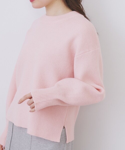 index（インデックス）の「モックネックボクシーラメニット【洗濯機OK】《7col》（ニット/セーター・レディース・ブラック/オフホワイト/グレー/ライトイエロー系/ブルー系5/パープル/ピンク系1・36/38/40/42）」の21枚目の写真