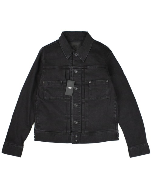 TMT（ティーエムティー）の「【TMT/ティーエムティー】STRETCH COMFY DENIM JACKET（デニムジャケット・メンズ・ブラック/チャコールグレー・MEDIUM/LARGE/X-LARGE/SMALL）」の2枚目の写真