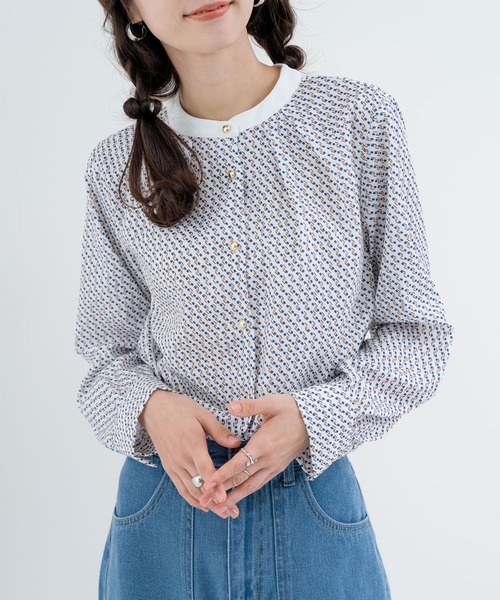 ANNA LUNA(アンナルナ)の「【ANNA LUNA】上品さと遊び心をプラス! 幾何柄 プリント ブラウス(シャツ/ブラウス・レディース・ブラック/オフホワイト・MEDIUM)」の2枚目の写真