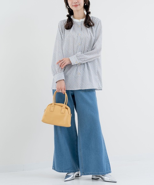 ANNA LUNA(アンナルナ)の「【ANNA LUNA】上品さと遊び心をプラス! 幾何柄 プリント ブラウス(シャツ/ブラウス・レディース・ブラック/オフホワイト・MEDIUM)」の3枚目の写真