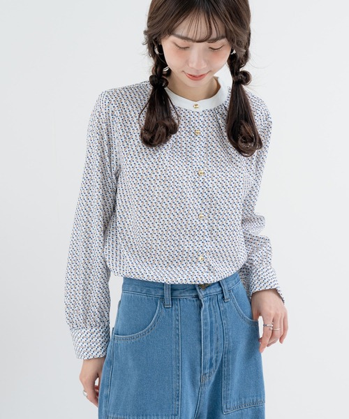 ANNA LUNA(アンナルナ)の「【ANNA LUNA】上品さと遊び心をプラス! 幾何柄 プリント ブラウス(シャツ/ブラウス・レディース・ブラック/オフホワイト・MEDIUM)」の11枚目の写真