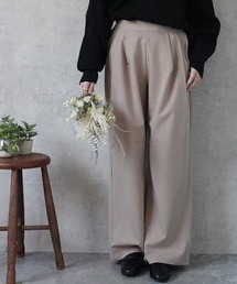 ツータックストレートワイドパンツ