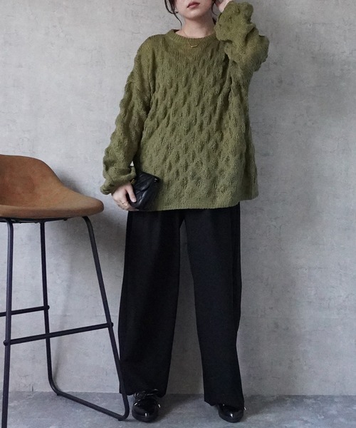 SELECT LEVERY（セレクトリベリー）の「ツータックストレートワイドパンツ（その他パンツ・レディース・ベージュ/ブラック・MEDIUM）」の13枚目の写真