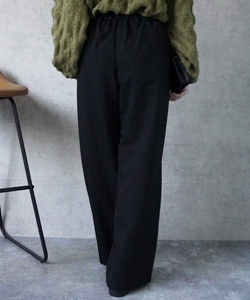 SELECT LEVERY（セレクトリベリー）の「ツータックストレートワイドパンツ（その他パンツ・レディース・ベージュ/ブラック・MEDIUM）」の17枚目の写真