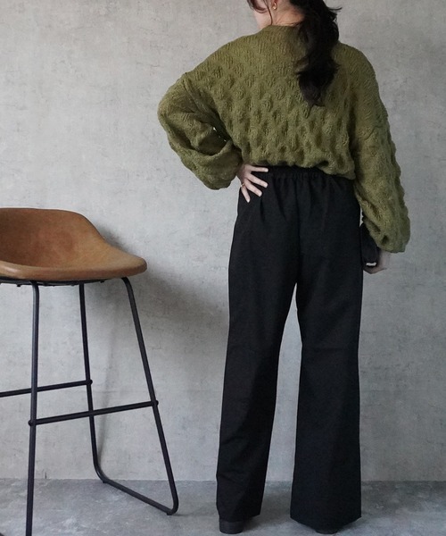SELECT LEVERY（セレクトリベリー）の「ツータックストレートワイドパンツ（その他パンツ・レディース・ベージュ/ブラック・MEDIUM）」の18枚目の写真