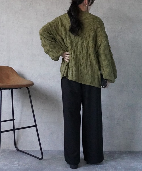 SELECT LEVERY（セレクトリベリー）の「ツータックストレートワイドパンツ（その他パンツ・レディース・ベージュ/ブラック・MEDIUM）」の19枚目の写真